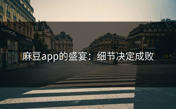 麻豆app的盛宴:细节决定成败 麻豆app的盛宴:细节决定成败