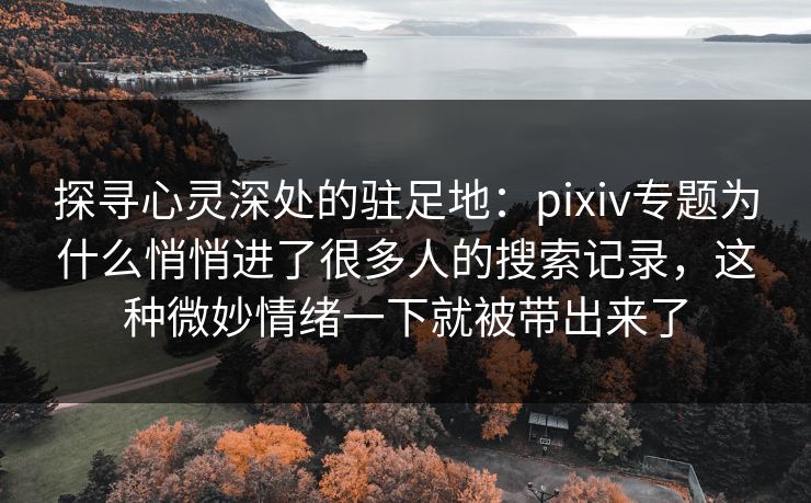 探寻心灵深处的驻足地:pixiv专题为什么悄悄进了很多人的搜索记录,这种微妙情绪一下就被带出来了 探寻心灵深处的驻足地:pixiv专题为什么悄悄进了很多人的搜索记录,这种微妙情绪一下就被带出来了